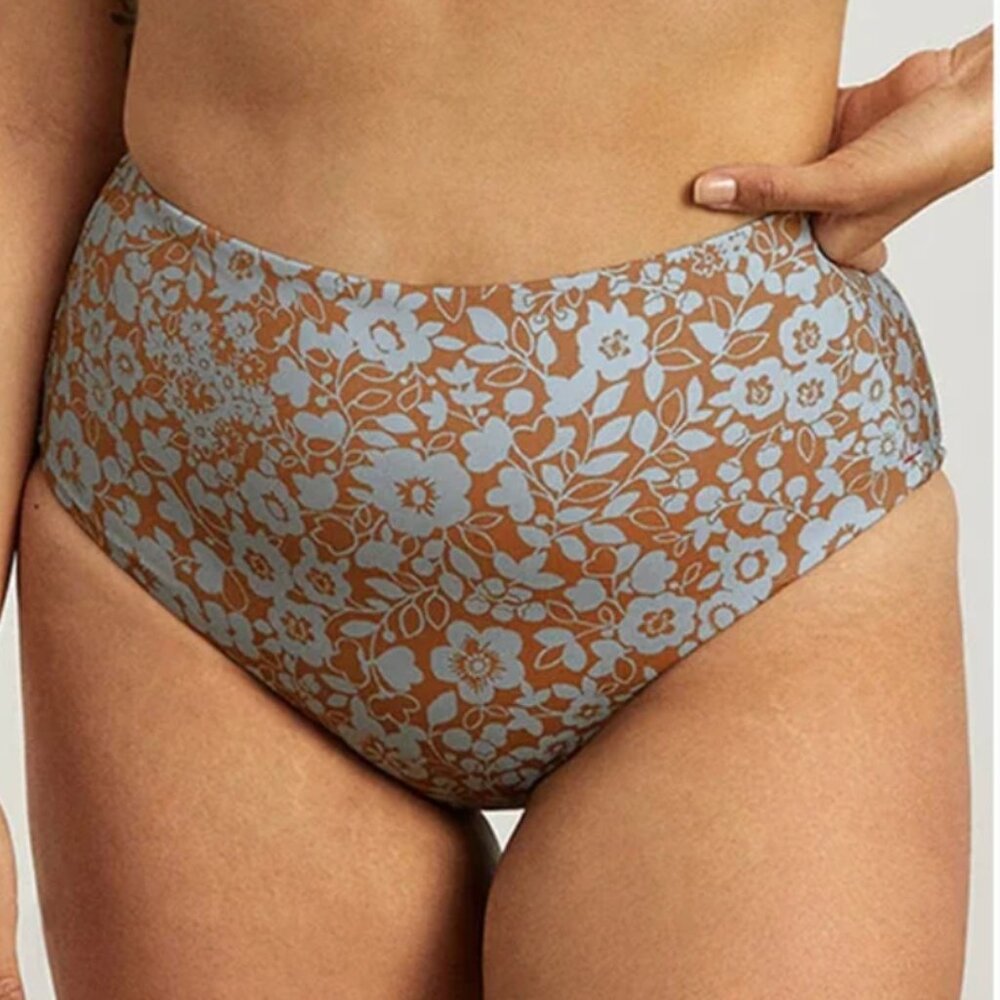Everlane High-Rise Hipster Honey Floral Swim Bottoms